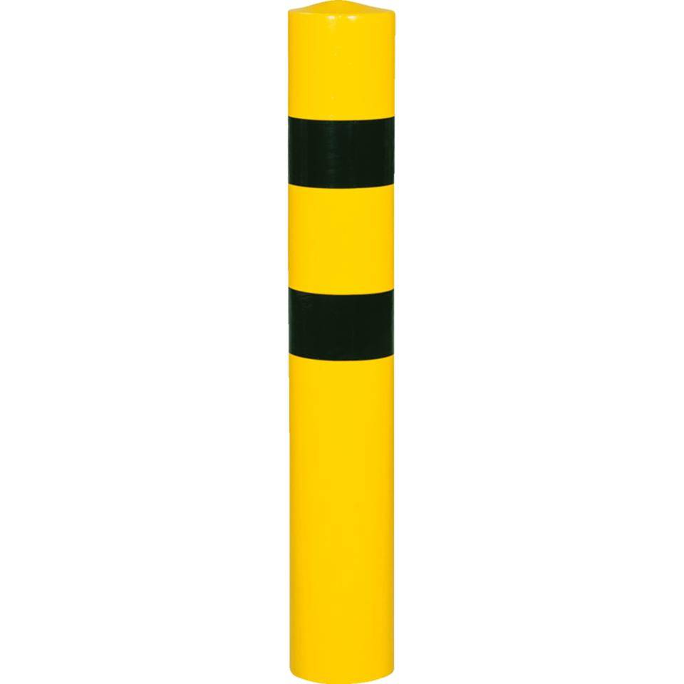 K.57 Schutzpfosten XXXL, zum Einbetonieren, gelb/schwarz, Stahl,Ø219mm, 1300mm über Flur