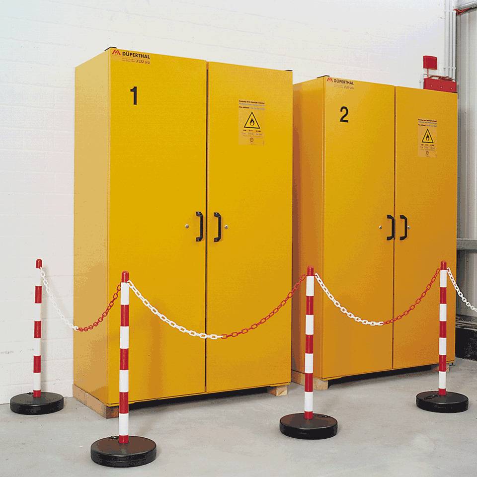 K.57 Einzelkettenständer Universal Medi, rot/weiß, Kunststoff, Höhe 900mm