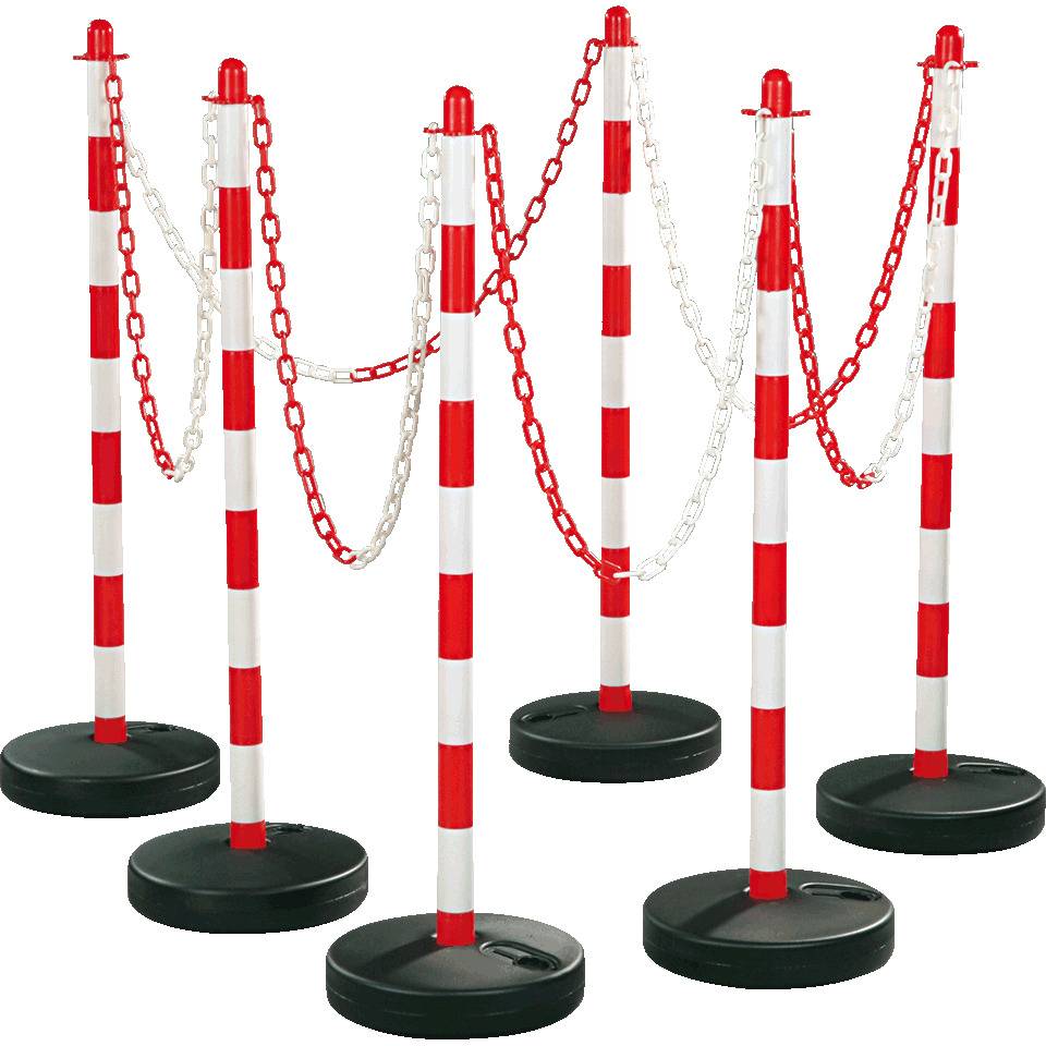 K.57 Kettenständer-Set Universal Medi,6-tlg.,rot/weiß,Kunststoff,Höhe 900mm