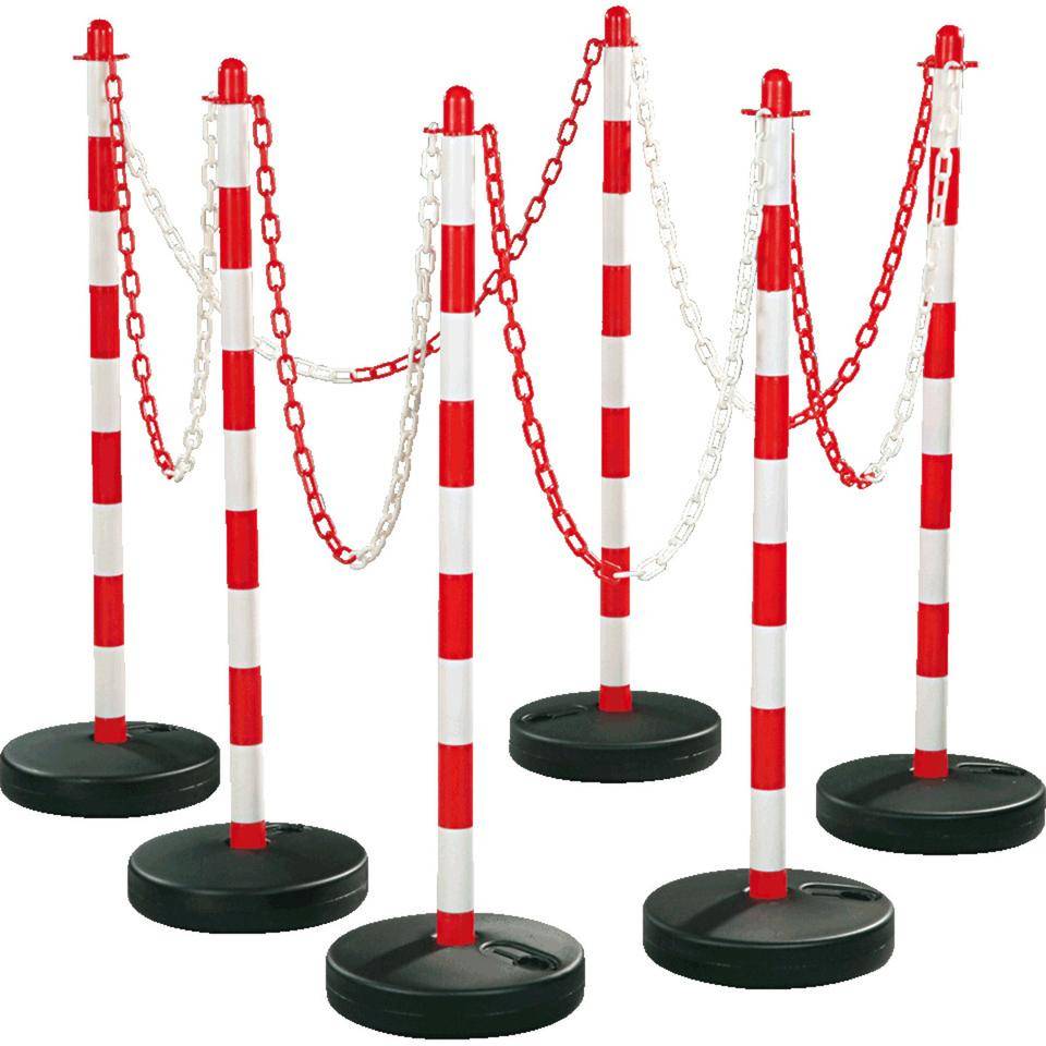 K.57 Kettenständer-Set Universal Maxi, 6-tlg., rot/weiß, Kunststoff, Höhe 1100mm