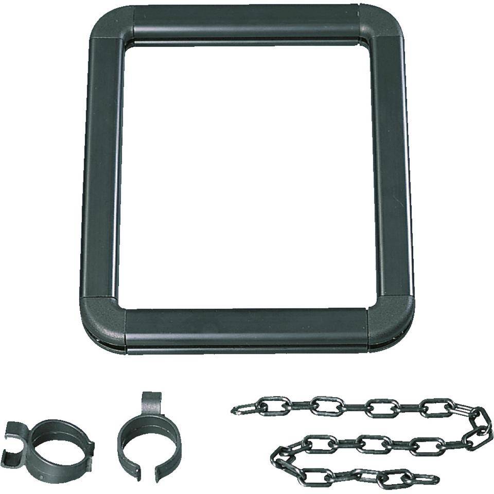 K.57 Rahmen,für Pfosten,mit 2 Clips und Kette,schwarz,Kunststoff,210x297mm (A4)