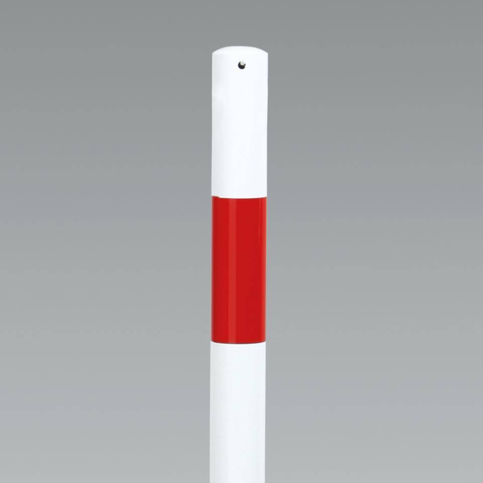 K.57 Absperrpfosten Bern,o.Kettenöse,herausnehmb.,rot/reflekt.-weiß,Ø60mm,1400mm