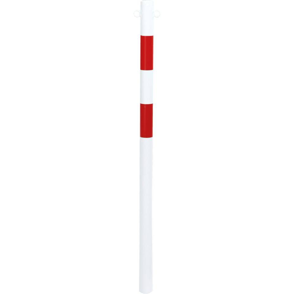 K.57 Absperrpfosten Bern,2 Kettenösen,z.Einbeton.,rot/reflekt.-weiß,Ø60mm,1400mm
