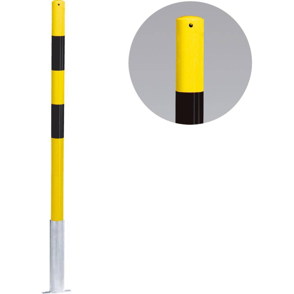 K.57 Absperrpfosten Bern,ohne Kettenöse,herausnehmbar,gelb/schwarz,Ø 60mm,1400mm