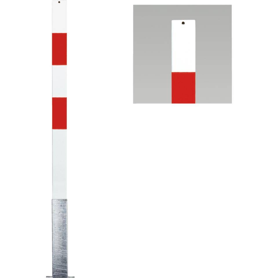 K.57 Absperrpfosten Bern,o.Kettenöse,herausnehm.rot/reflekt.-weiß,70x70mm,1400mm