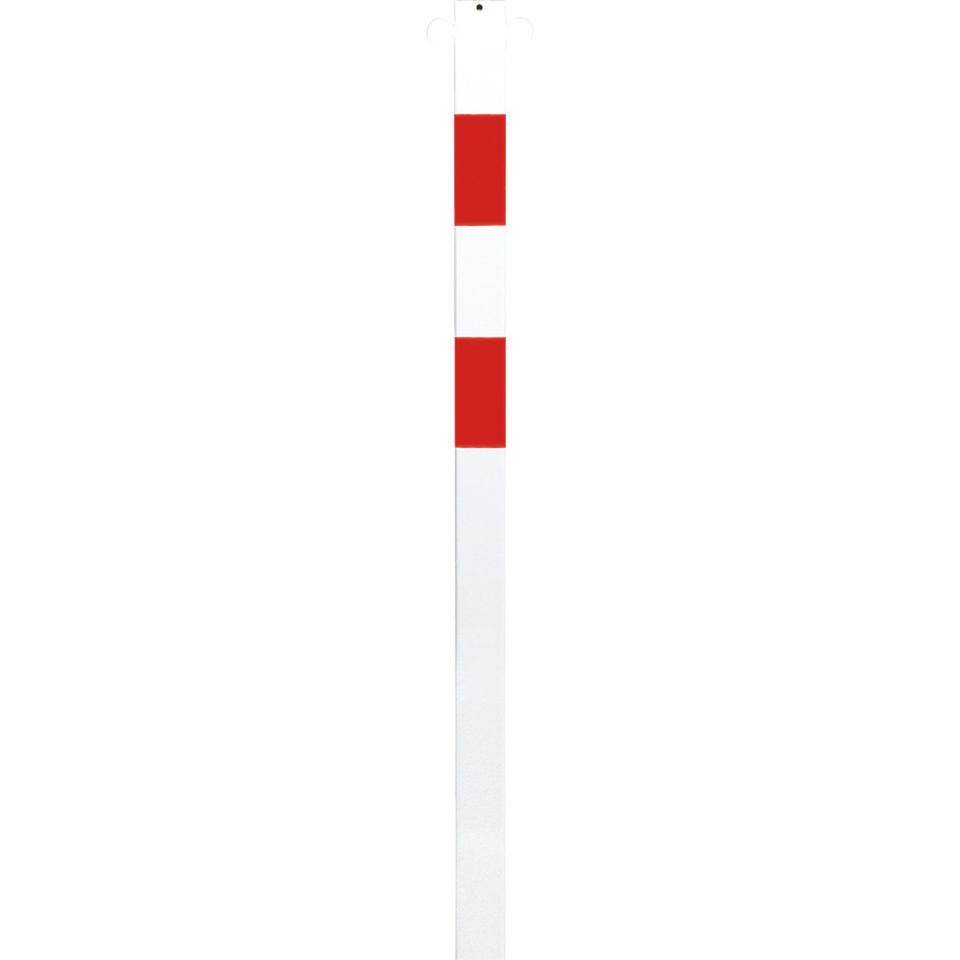 K.57 Absperrpfosten Bern,2Kettenö.,herausnehmb.,rot/reflekt.-weiß,70x70mm,1400mm