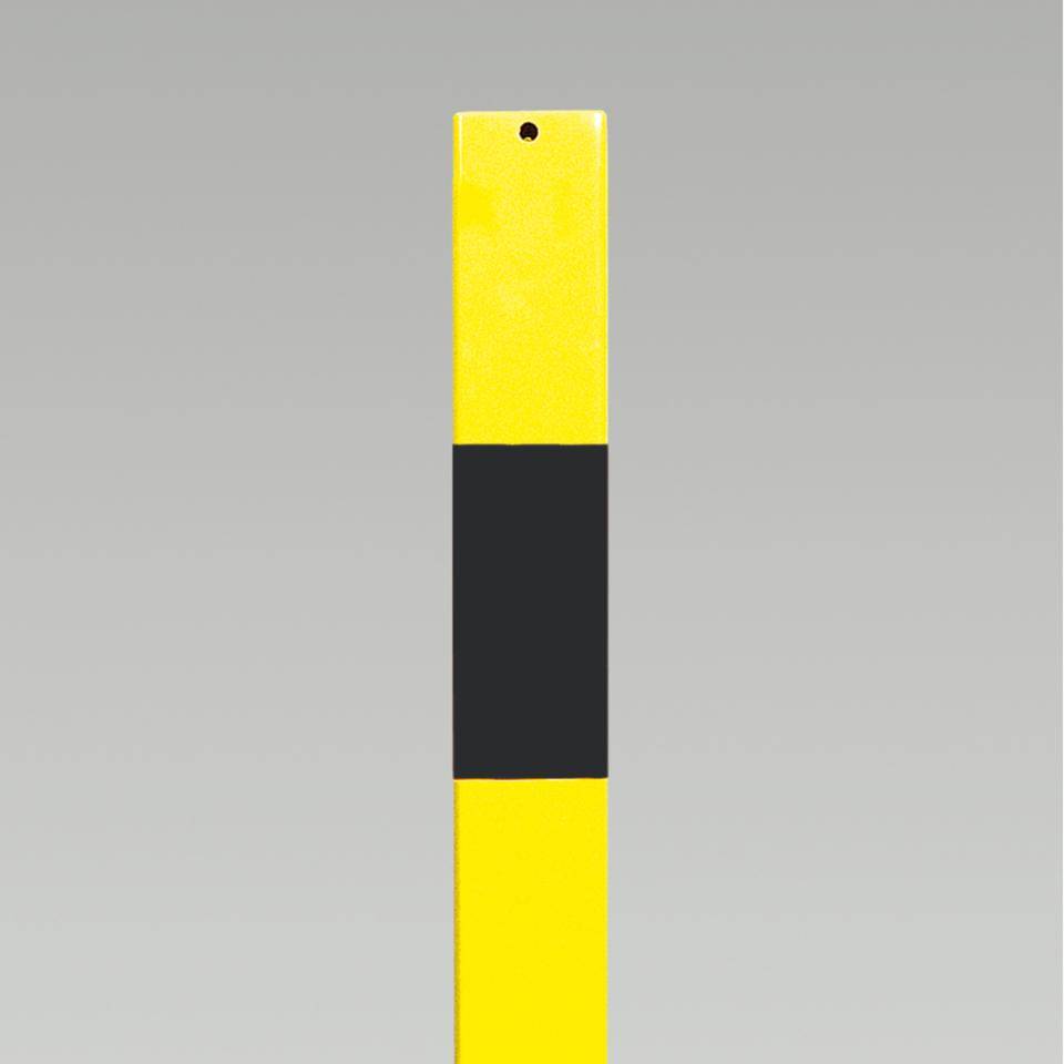 K.57 Absperrpfosten Bern,ohne Kettenöse,herausnehmb.,gelb/schwarz,70x70mm,1400mm