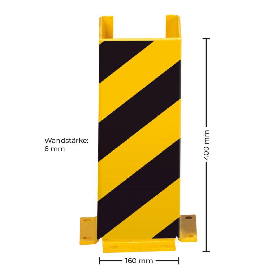 K.57 Anfahrschutzprofil,U-Form,z.Aufdübeln,gelb pulverbeschichtet,160x400x160mm