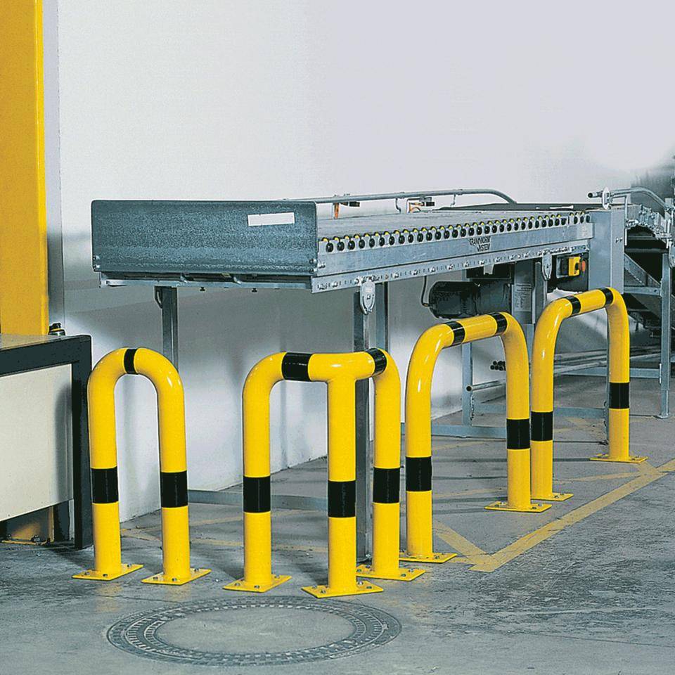 K.57 Schutzbügel,z.Aufdüb.,gelb/schwarz,Stahl,verzinkt,pulverb.,Ø76mm,300x650mm