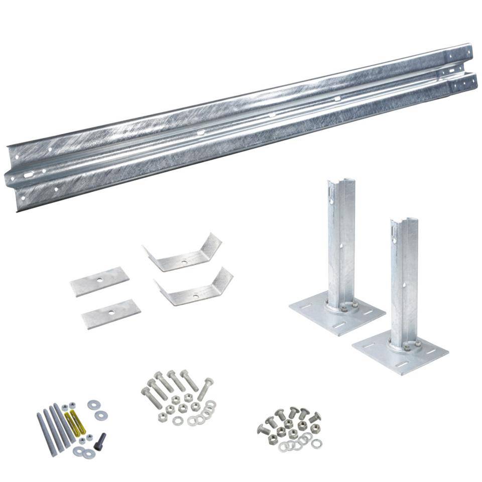 Ergänzungs-Set Stahlschutzplanken Typ B, zum Aufdübeln, Baulänge 4m
