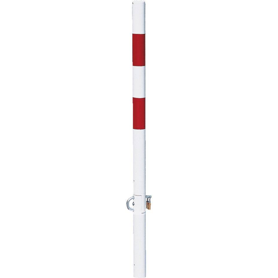 K.57 Parkpfosten Bonn, umklappbar, zum Einbetonieren, weiß/rot, Ø 60mm, 1400mm