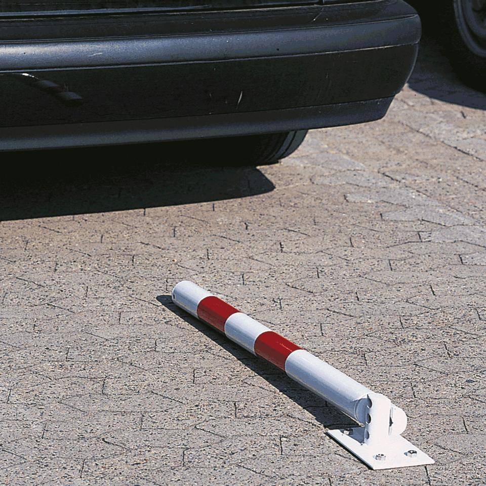 K.57 Parkpfosten Bonn, umklappbar, zum Einbetonieren, weiß/rot, Ø 60mm, 1400mm