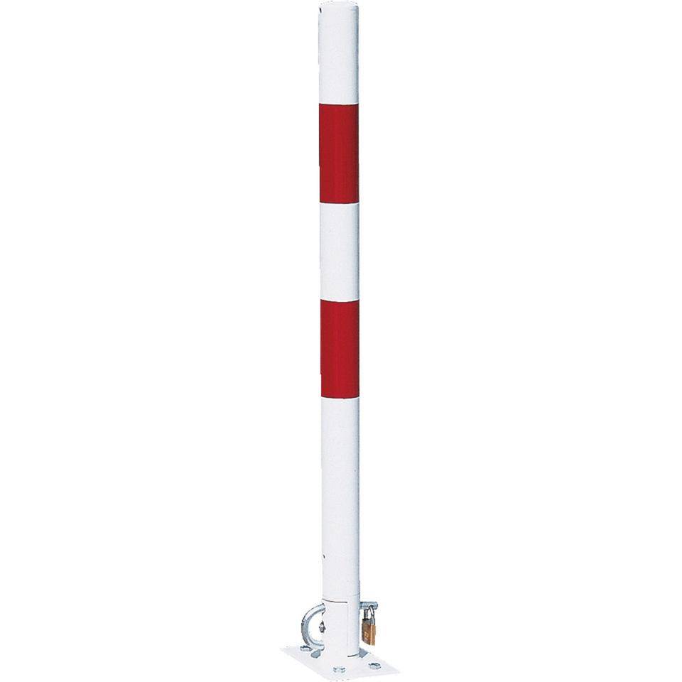 K.57 Parkpfosten Bonn, umklappbar, zum Aufdübeln, weiß/rot, Ø 60mm, 1100mm