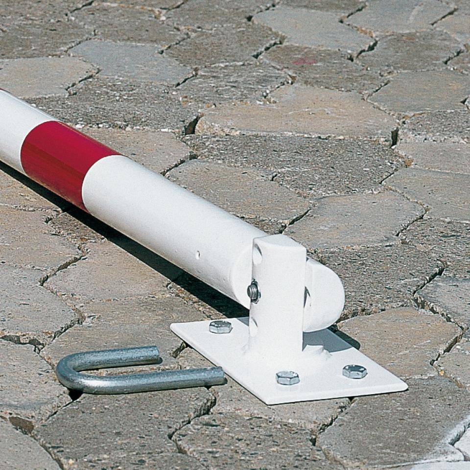 K.57 Parkpfosten Bonn, umklappbar, zum Aufdübeln, weiß/rot, Ø 60mm, 1100mm