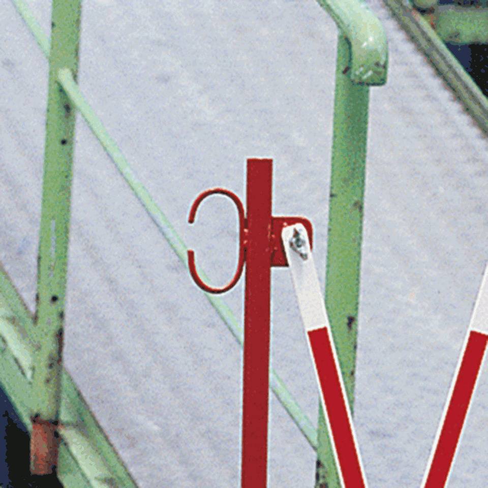 K.57 Scherensperre, mittel, weiß/rote Reflexfolie, ausziehbar bis 3,6m, 12kg