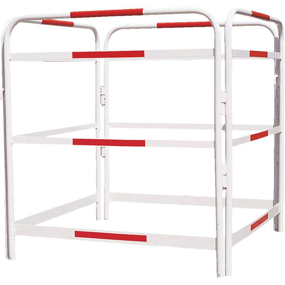 K.57 Schachtschutzgitter, weiß mit roter Reflexfolie, feuerverzinkt, 1000x1000mm