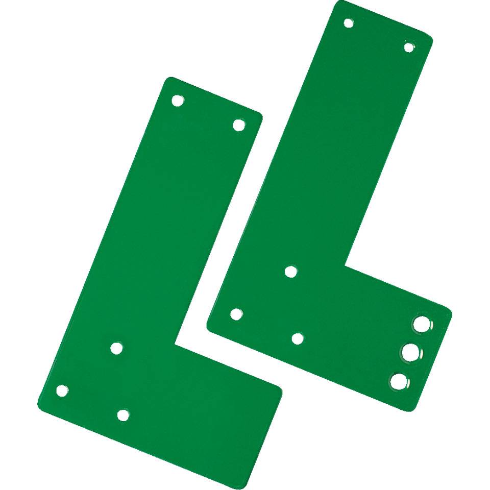 K.57 Montageplatten für Glastüren mit Rahmen, grün lackiert, Stahl, 110x180x55mm