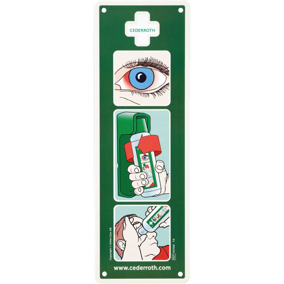 CEDERROTH Wandhalterung für Augendusche, mit Bedienungsanl., Nachbest., 90x270x70mm