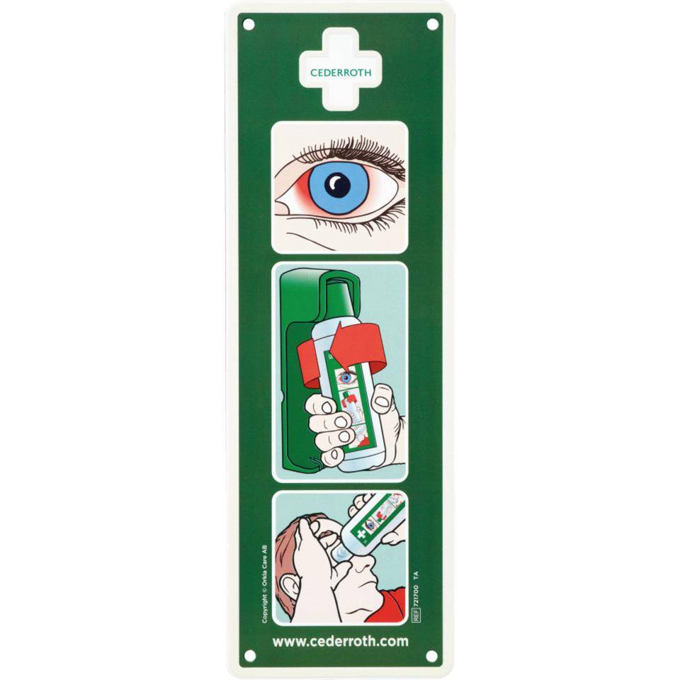 CEDERROTH Wandhalterung für Augendusche, mit Bedienungsanl., Nachbest., 90x270x70mm