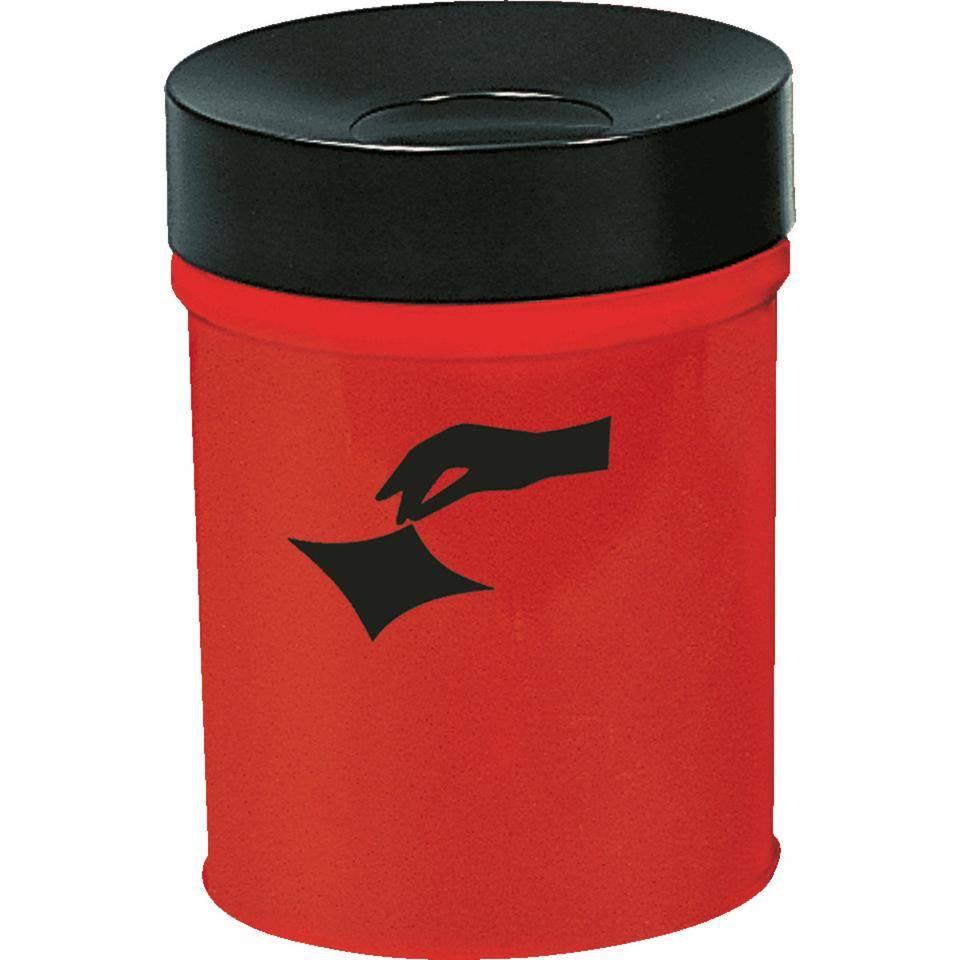 Abfallbehälter FIRE EX, selbstlöschend, rot, Ø 290mm, Höhe 370mm, Inhalt 24l