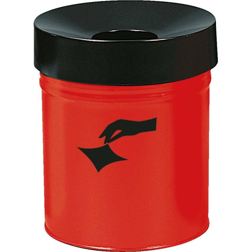 Abfallbehälter FIRE EX, selbstlöschend, rot, Ø 344mm, Höhe 415mm, Inhalt 30l