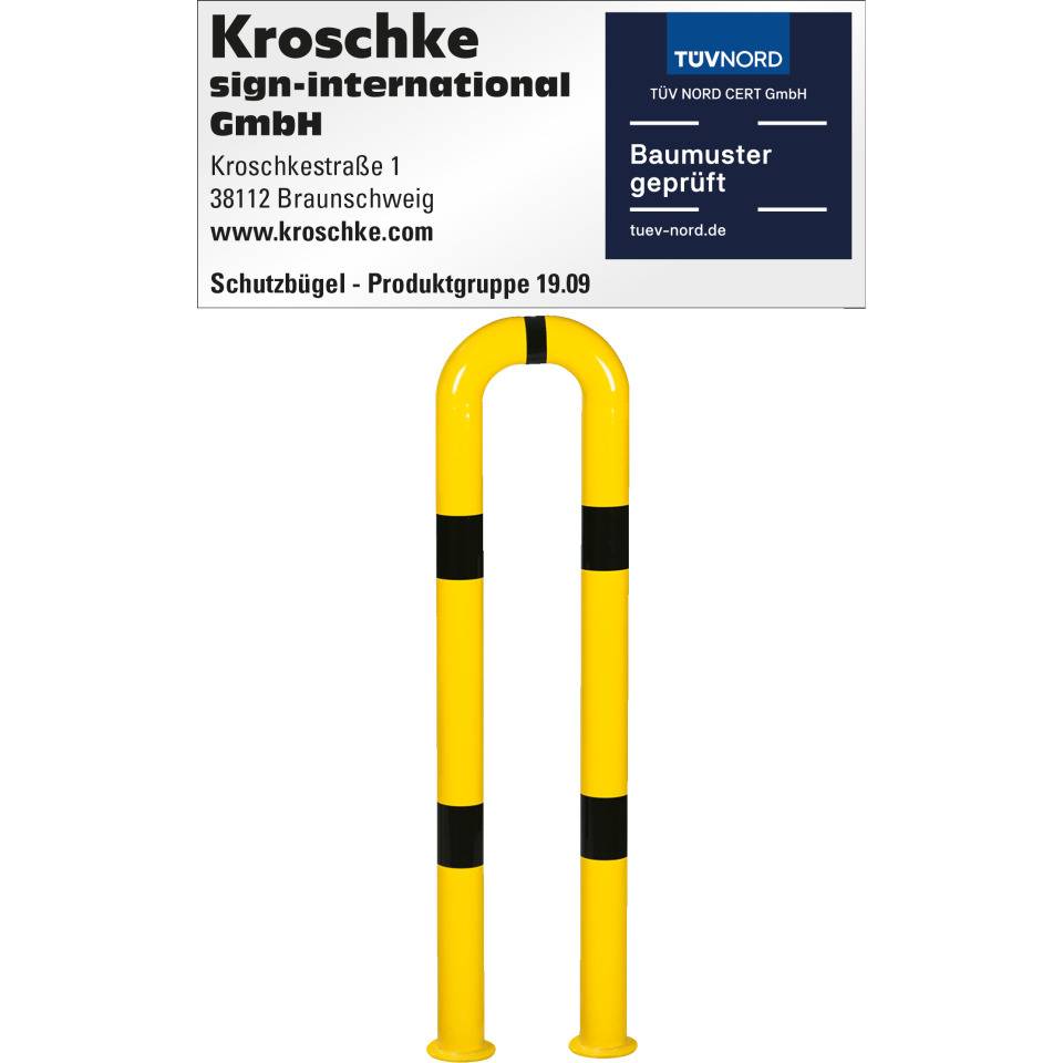 K.57 Schutzbügel,herausnehmbar,gelb/schwarz,Stahl,pulverbe.,Ø76mm,300x1150mm