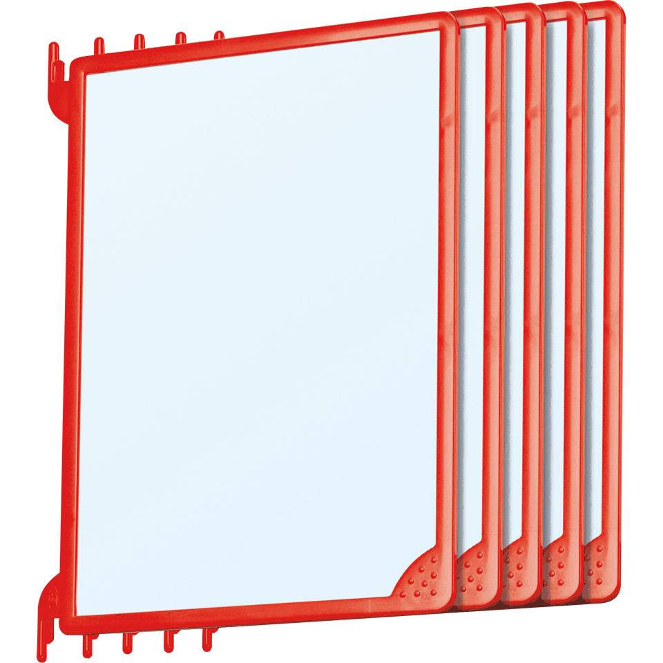 Klapprahmen einzeln mit PVC Zuschnitt, rot, Kunststoff, DIN A4, 5/VE