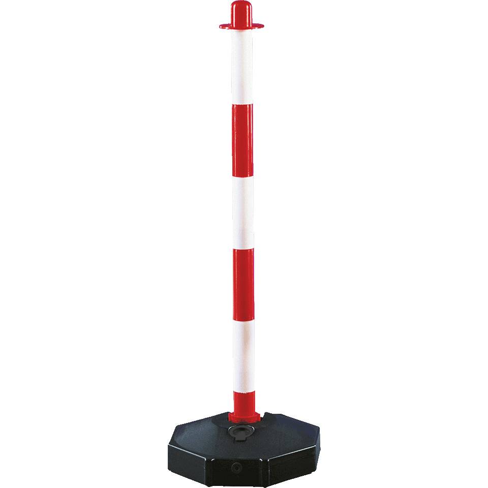 K.57 Klapppfosten mit Fuß,leer,uv-beständig,rot/weiß,H 870mm,Fuß Ø 300mm,0,7kg
