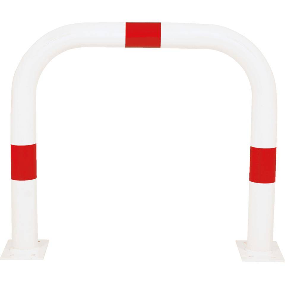 K.57 Schutzbügel,zum Aufdübeln,rot/weiß,Stahl,verzinkt,pulverb.,Ø76mm,750x650mm