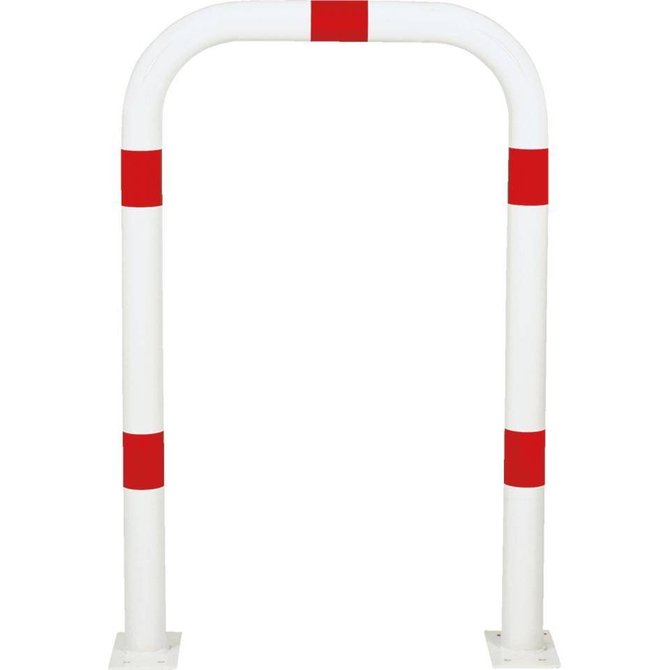 K.57 Schutzbügel,zum Aufdübeln,rot/weiß,Stahl,verzinkt,pulverb.,Ø76mm,750x1150mm
