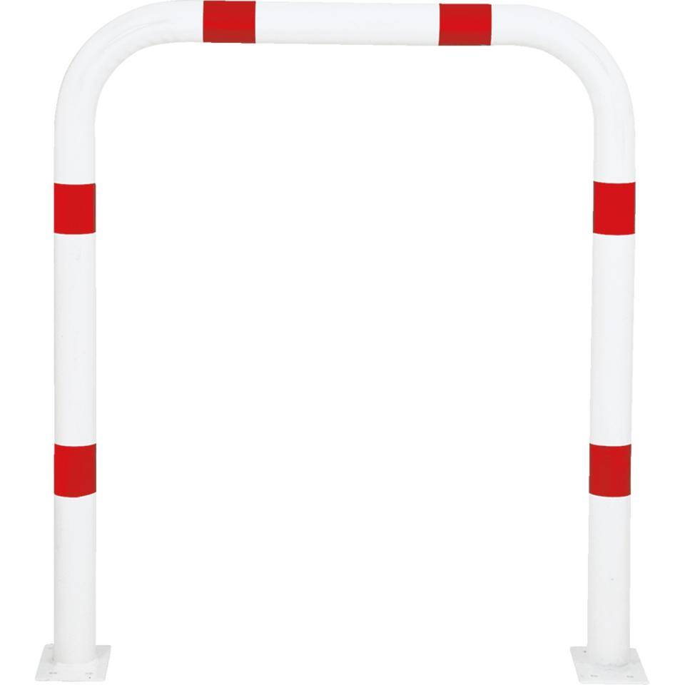 K.57 Schutzbügel,z. Aufdübeln,rot/weiß,Stahl,verzinkt,pulverb.,Ø76mm,1000x1150mm