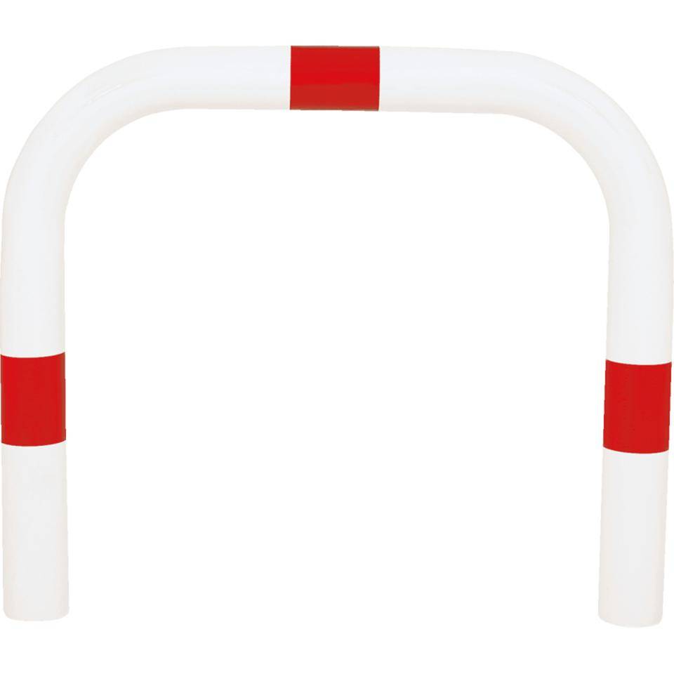 K.57 Schutzbügel,zum Einbetonieren,rot/weiß,Stahl,verzinkt,Ø76mm,750x650(1050)mm
