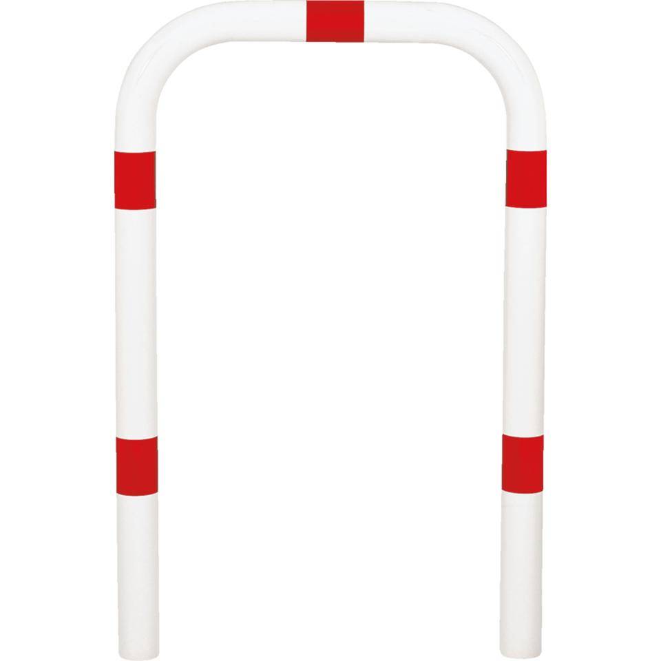 K.57 Schutzbügel,z. Einbetonieren,rot/weiß,Stahl,verzinkt,Ø76mm,750x1150(1550)mm