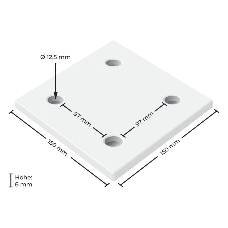 K.57 Schutzbügel light mit Knieholm,z.Aufdübeln,rot/weiß,Stahl,Ø42mm,1500x1000mm