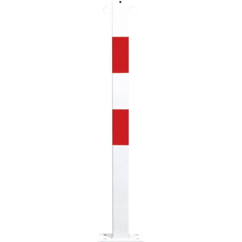 K.57 Absperrpfosten Bern,2 Kettenösen,z.Aufdüb.,rot/reflekt.-weiß,70x70mm,1000mm