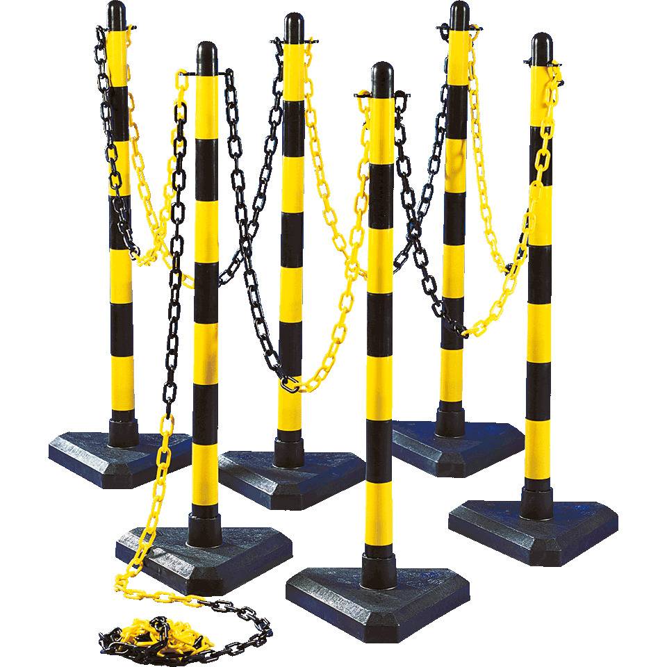 K.57 Kettenständer-Set Intern Medi,6-tlg.,gelb/schwarz,Kunststoff,Ø 40mm,900mm