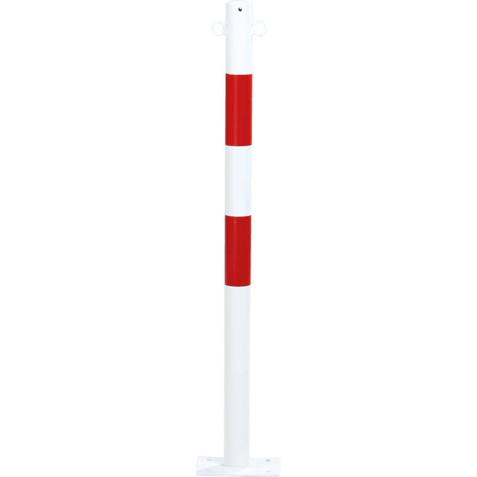 K.57 Absperrpfosten Bern,2 Kettenösen,z. Aufdüb.,rot/reflekt.-weiß,Ø 60mm,1000mm