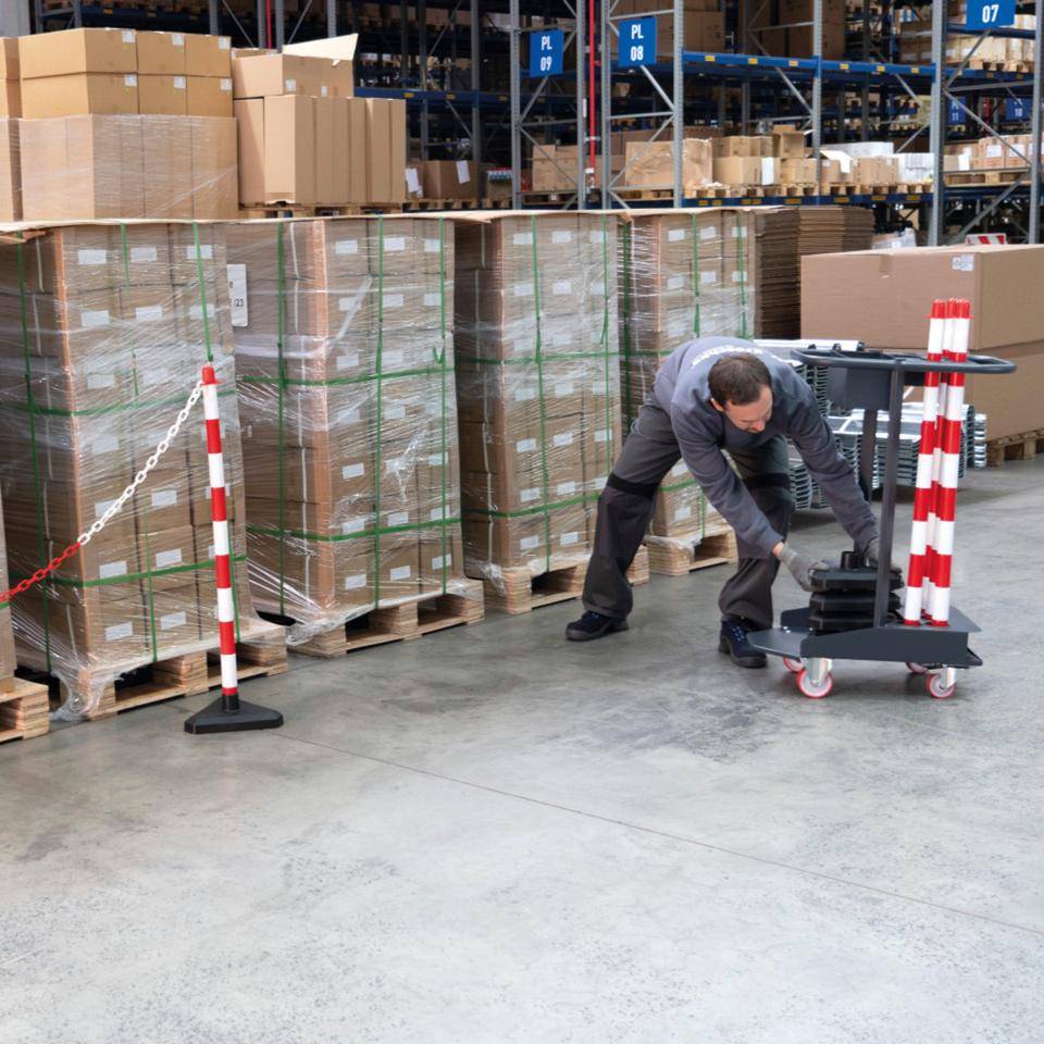 K.57 Kettenständer-Set Intern Medi, 6-tlg., rot/weiß, Kunststoff, Ø 40mm, 900mm