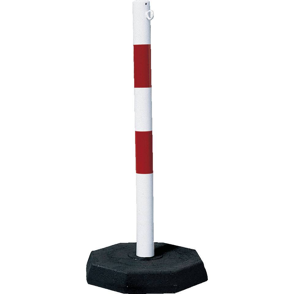 K.57 Kettenständer-Set Robust,6 Pfosten,10m Stahlkette rot/weiß,20 S-Haken,Stahl