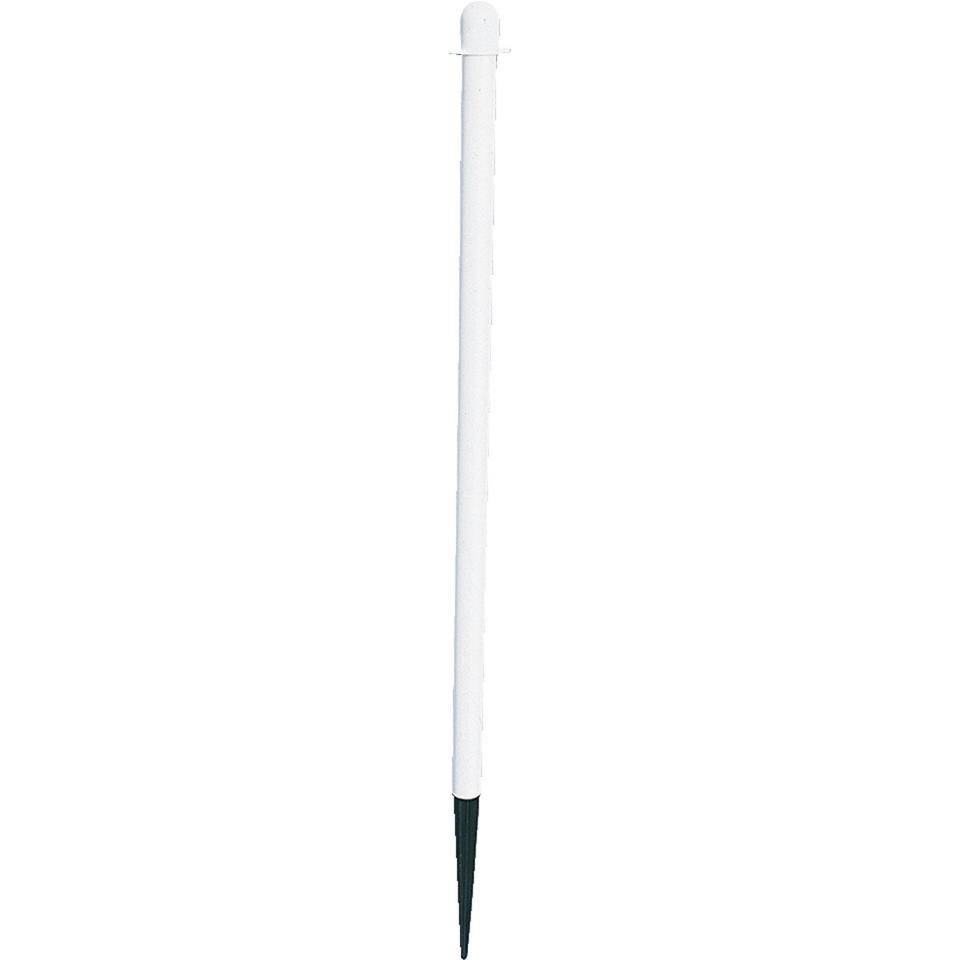 K.57 Kettenpfosten Extern, mit Einschlagspitze, weiß, Kunststoff, Länge 1250mm