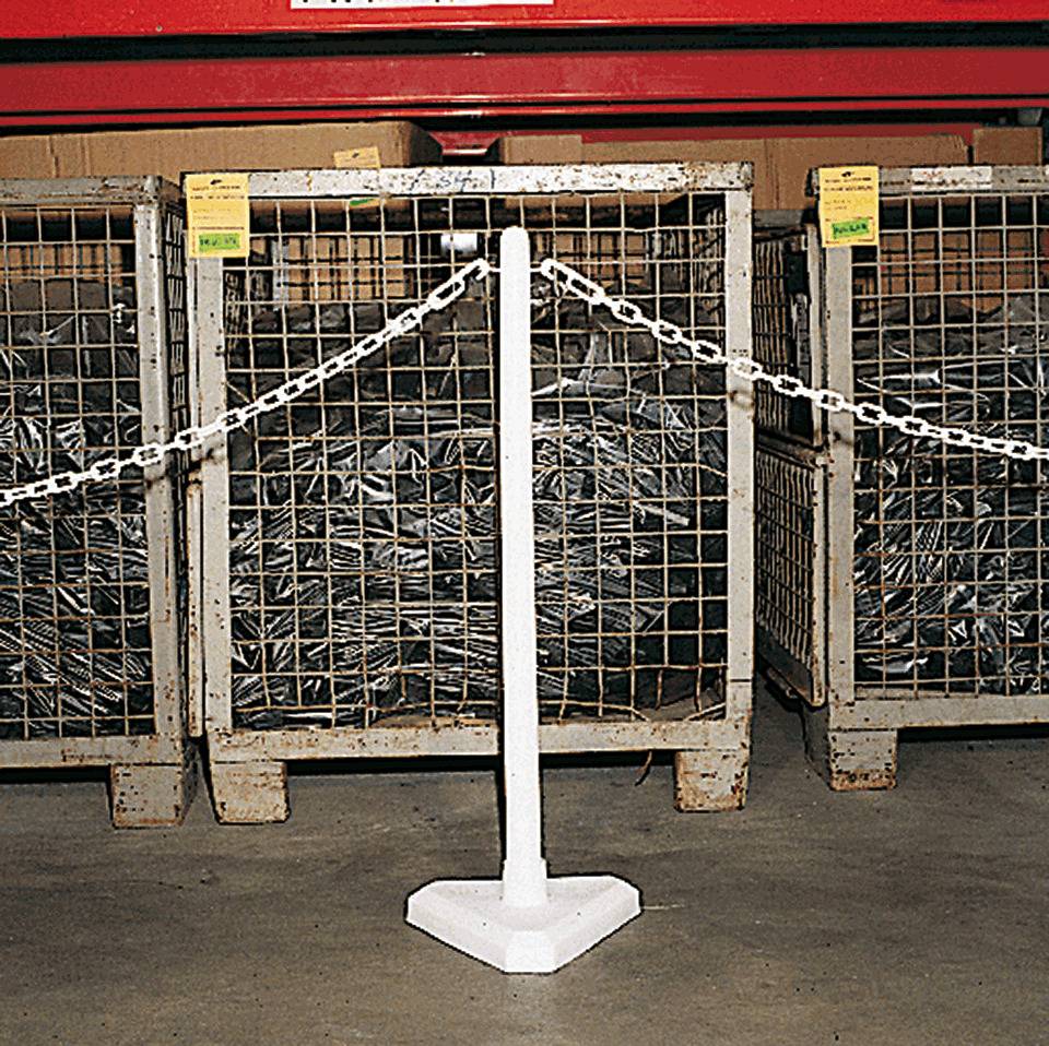 K.57 Kettenständer Intern Medi, mit Standfuß, weiß, Kunststoff, Ø 40mm, 900mm