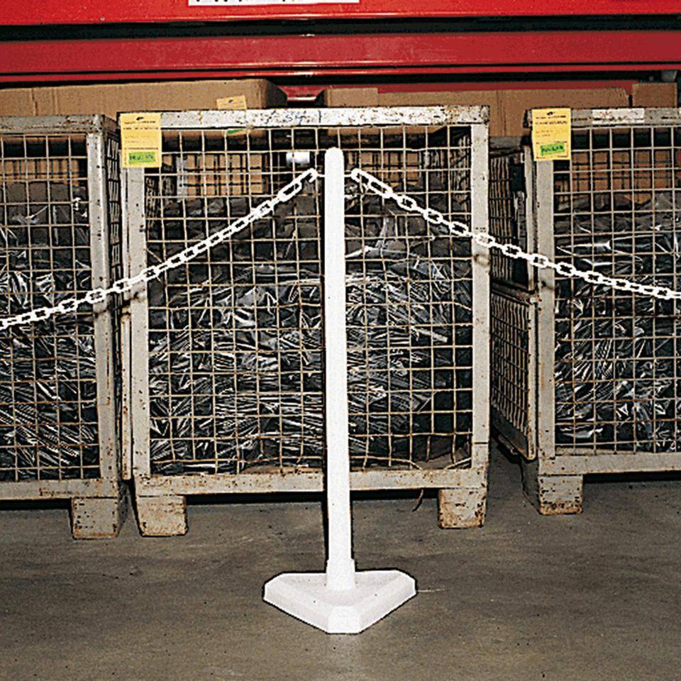 K.57 Kettenständer Intern Medi, mit Standfuß, weiß, Kunststoff, Ø 40mm, 900mm