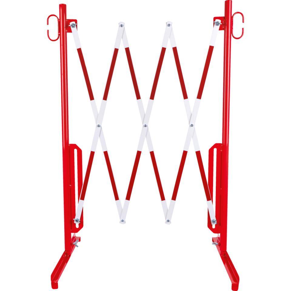 K.57 Scherensperre, leicht, weiß/rote Reflexfolie, ausziehbar bis 2m, 6,5kg