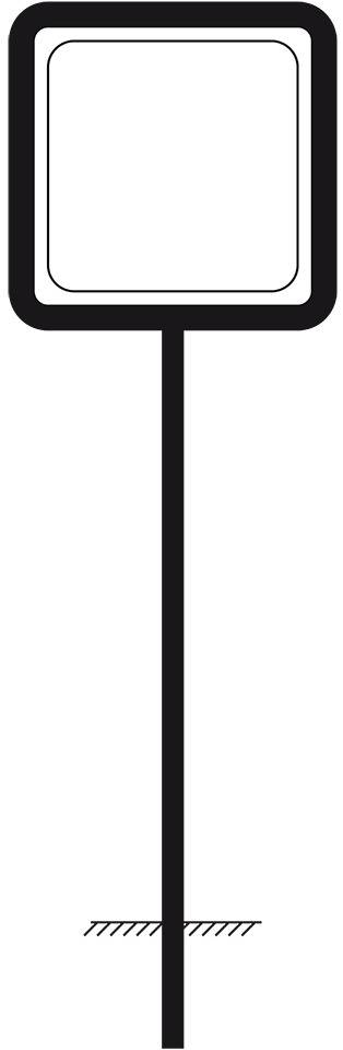 Rohrrahmen, 1-beinig, Stahl, feuerverzinkt, Ø 60mm, Bodenfreiheit 2,25m, 500x500mm