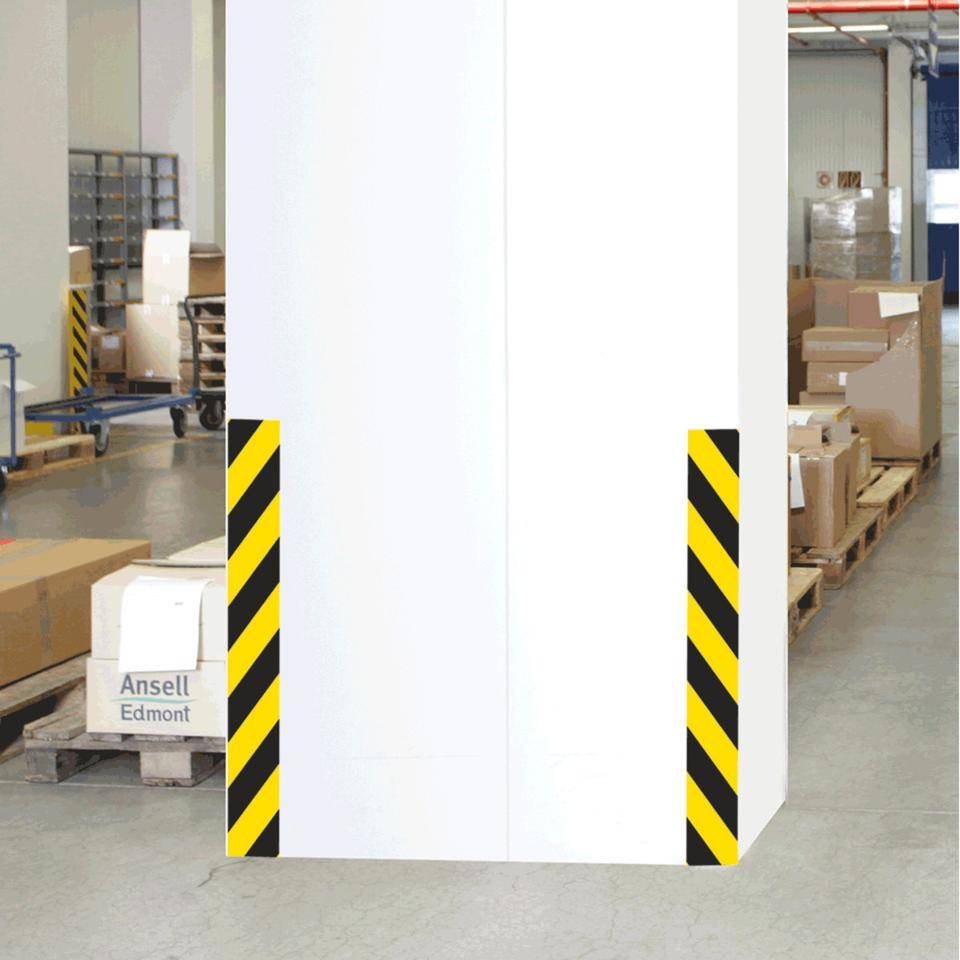 Warnmarkierungsband, mit Laminat, gelb/schwarz, 50mm, 16,5m, je 1 Rolle rechts/links/VE, ASR A1.3