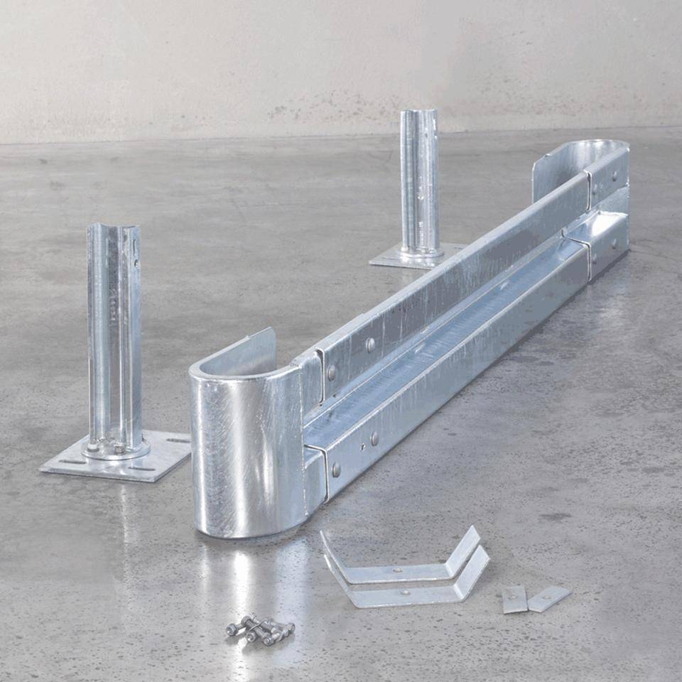 Starter-Set Stahlschutzplanken Typ B, zum Aufdübeln, Baulänge 1,33m
