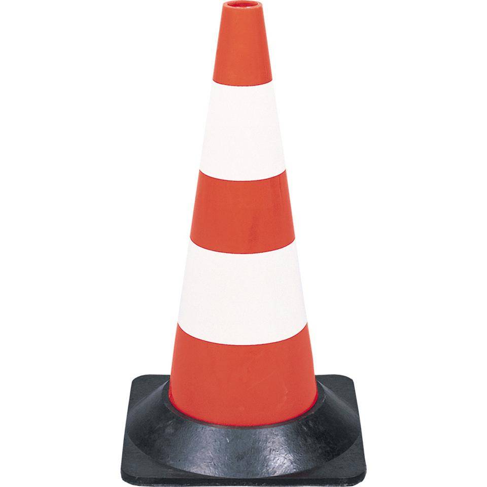 K.57 Leitkegel, Tageseinsatz, rot/weiß, Polyethylen, mit Recyclingfuß, 500mm