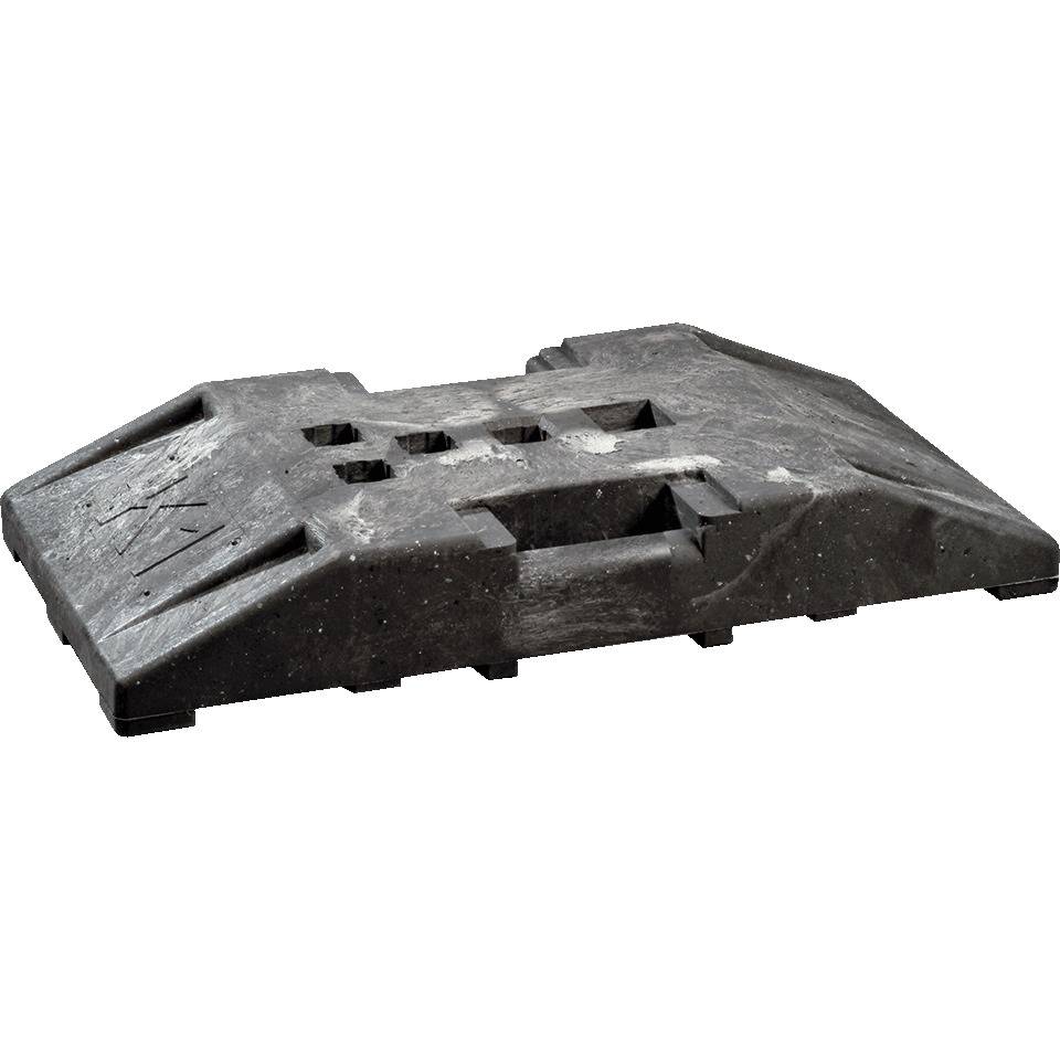 Schilderständer, groß, mit Schaftrohr, Klemmschellen, Fußplattenständer