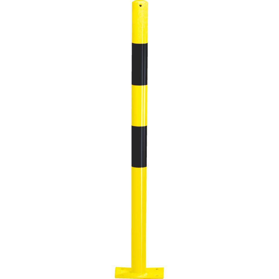 K.57 Absperrpfosten Bern,ohne Kettenöse,zum Aufdübeln,gelb/schwarz,Ø 60mm,1000mm
