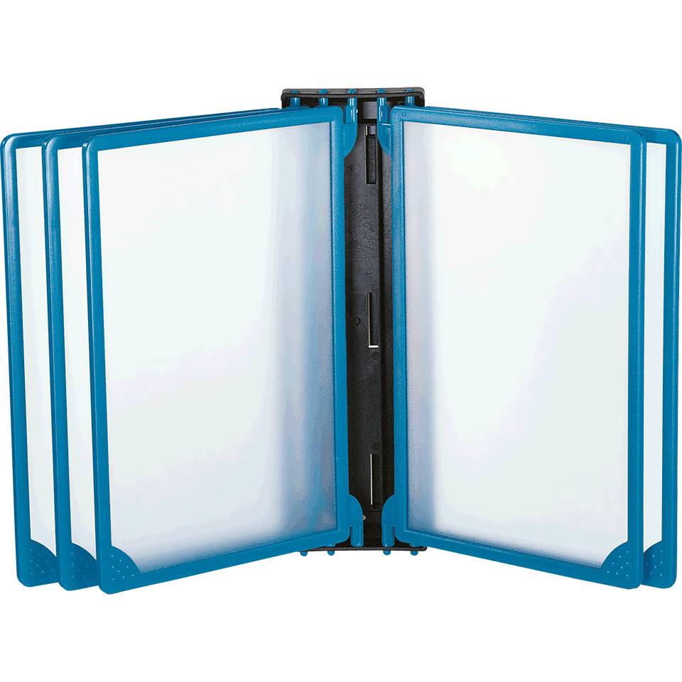 Klapprahmen INFOLINE, Magnethalter mit 5 Rahmen, blau, Kunststoff, DIN A3